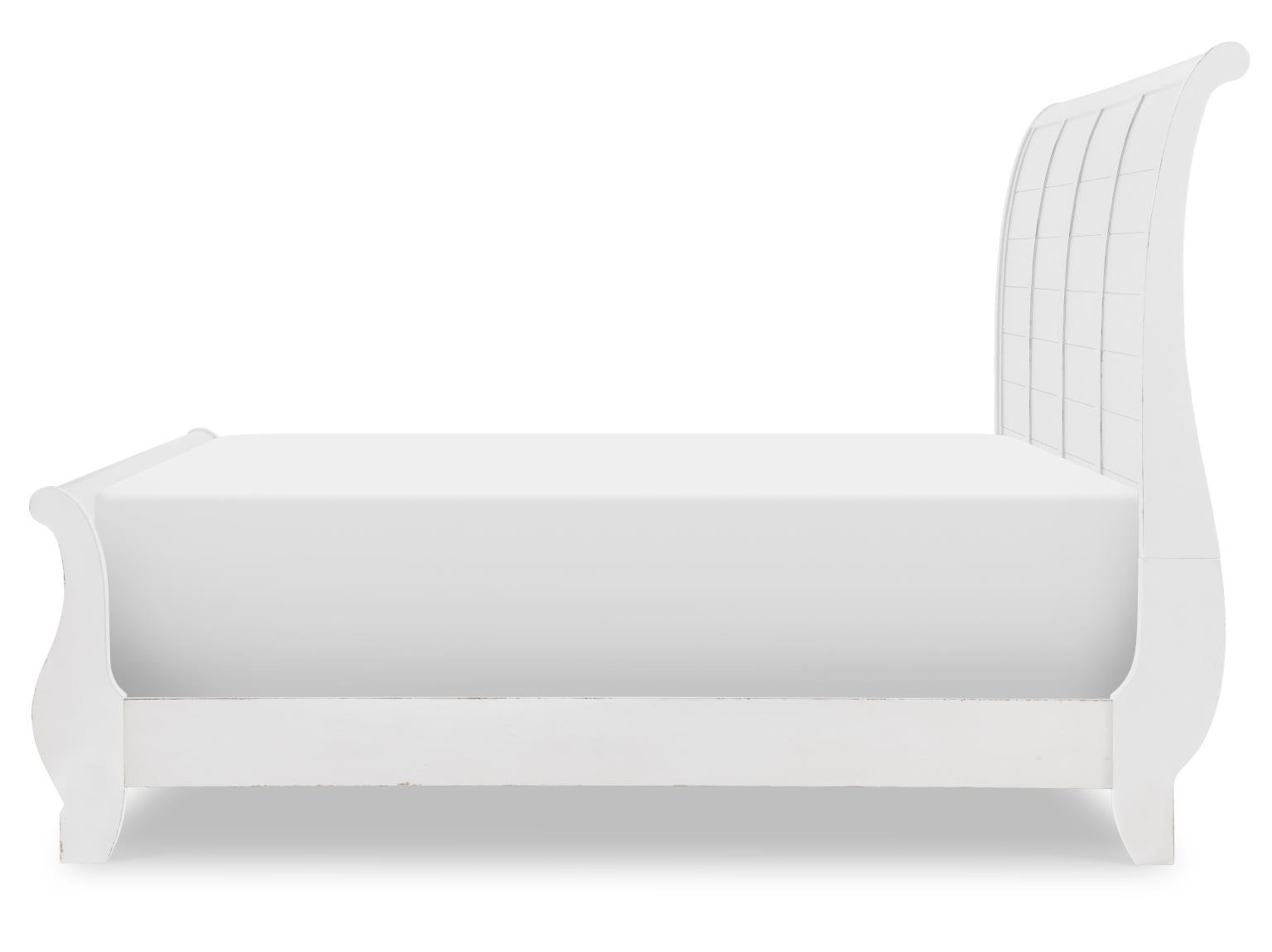 Country Living Sleigh Bed, White, King