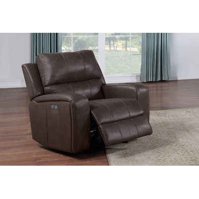 Fauteuil inclinable et oscillant en cuir Joela