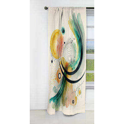 Stephane - Abstract Spirals Curtain - Blackout Abstract Curtain - 1 Panels