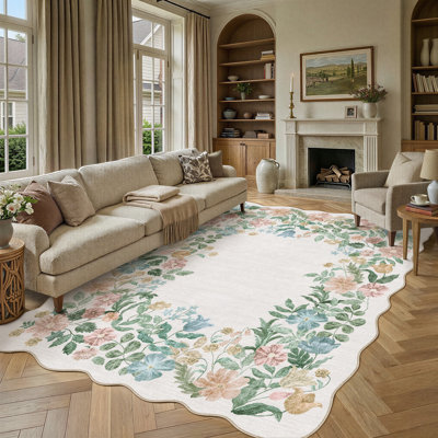 Tapis à bord ondulé floral GROMIA