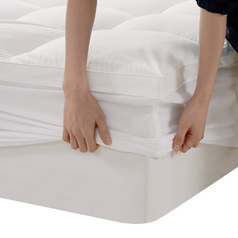Surmatelas avec housse de surmatelas rafraîchissant de 8 à 21 po de profondeur et 3 po de profondeur, Très grand