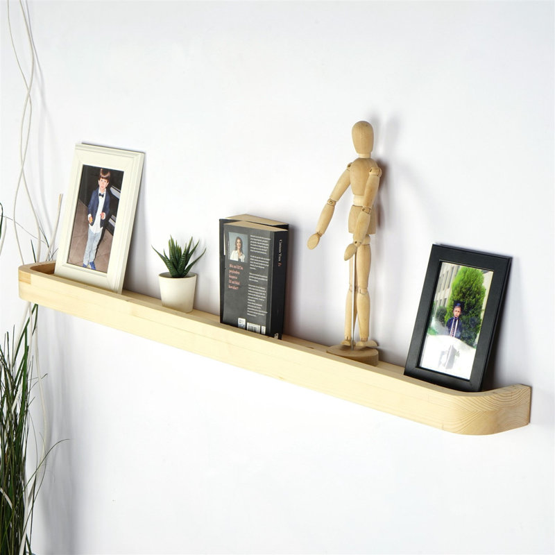 Tablette flottante en bois massif Seman, Naturel