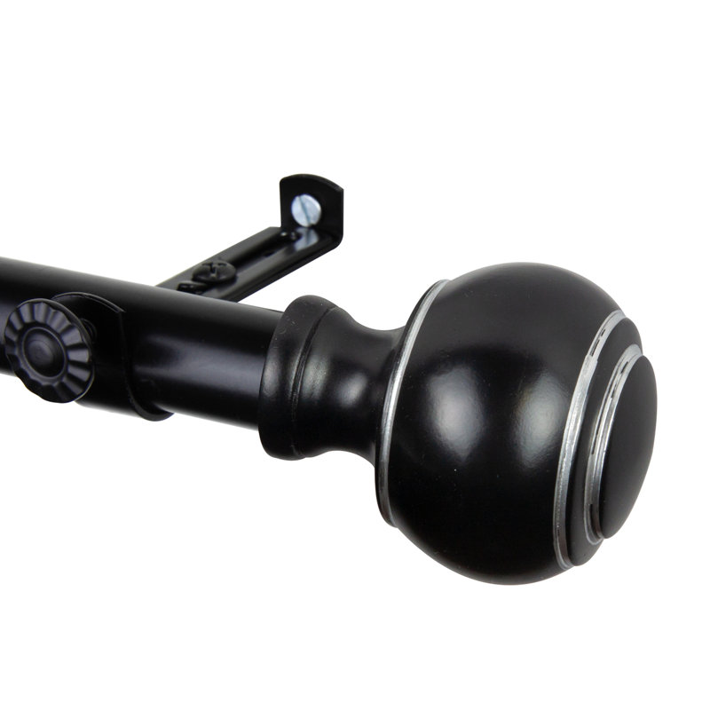 Tringle à rideaux 3/4 po Jaylin, 28" – 48", Noir