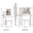 29.2" Small Size Left Bedside Cabinet Vanity Table + Cushioned Stool, 2 AC+2 USB Power Station, Hair Dryer Bracket, Extra Large Touch Control Sliding LED Mirror, Tri-Color Switching, Brightness Adjust-267380127