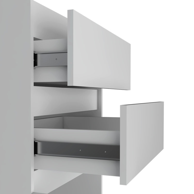 Commode céleste avec rangement pour bijoux, miroir, 2 tiroirs et armoire à une porte, Blanc