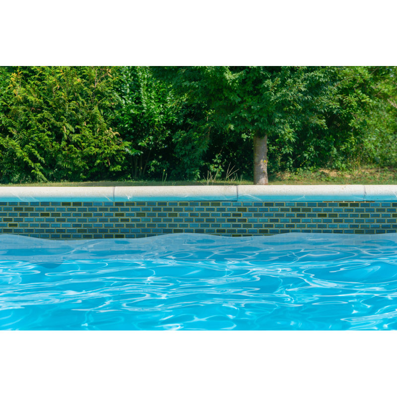 Afloat™ 11" x 12" Porcelain Mosaic Sheet in Teal
