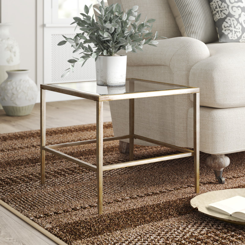 Edmont Glass Top End Table