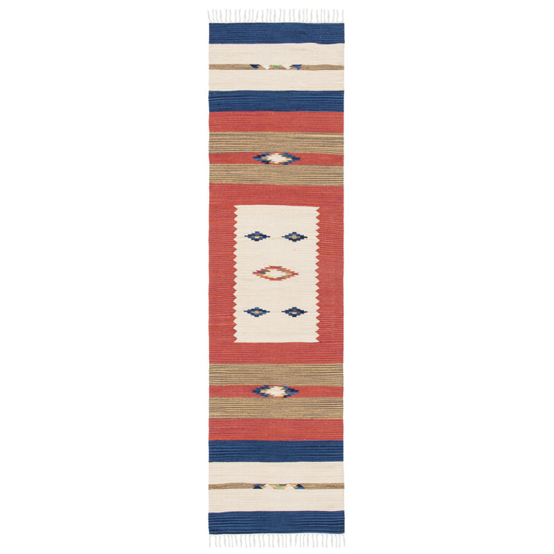 Barham Hand Woven Cotton Southwestern Area Rug, Runner 2'3" x 8'