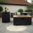 32" Propane Gas Fire Pit Table With Propane Tank Cover 2-Pieces, 50000 BTU Rectangular Steel Fire Pit With Beautiful Wicker Base For Outside Garden-Dark Gray-2092238873