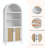  63'' Tall Arched Bookcase with Doors - 5 Tier Open Display Shelf with Rattan Decor, Modern Bookshelf Storage Cabinet for Home Office Living Room Library, White-2137817252