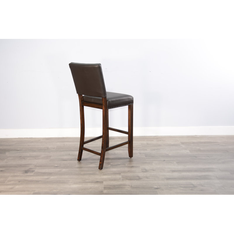 Desimirka Upholstered Counter Stool with Solid Wood Frame