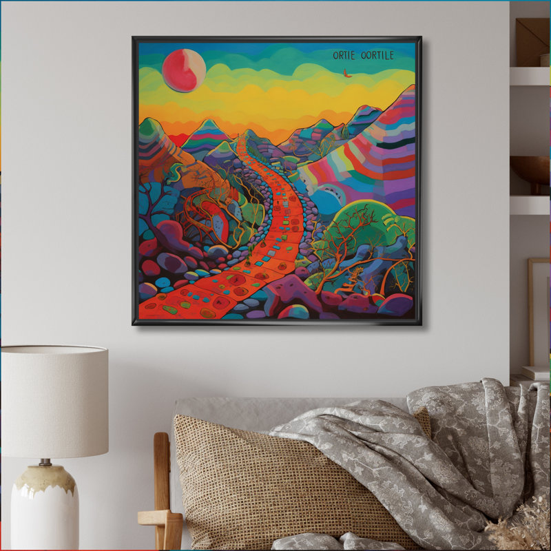 «The Obstacle Is Path Dreamy Rainbow Mountains», H 30 po x l 30 po x P 1 po, Cadre flottant noir