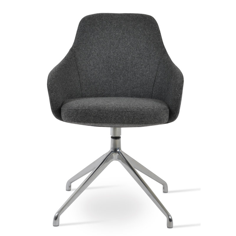 Gazel 18.7'' H Camira Wool Upholstered Armchair, Dark Gray