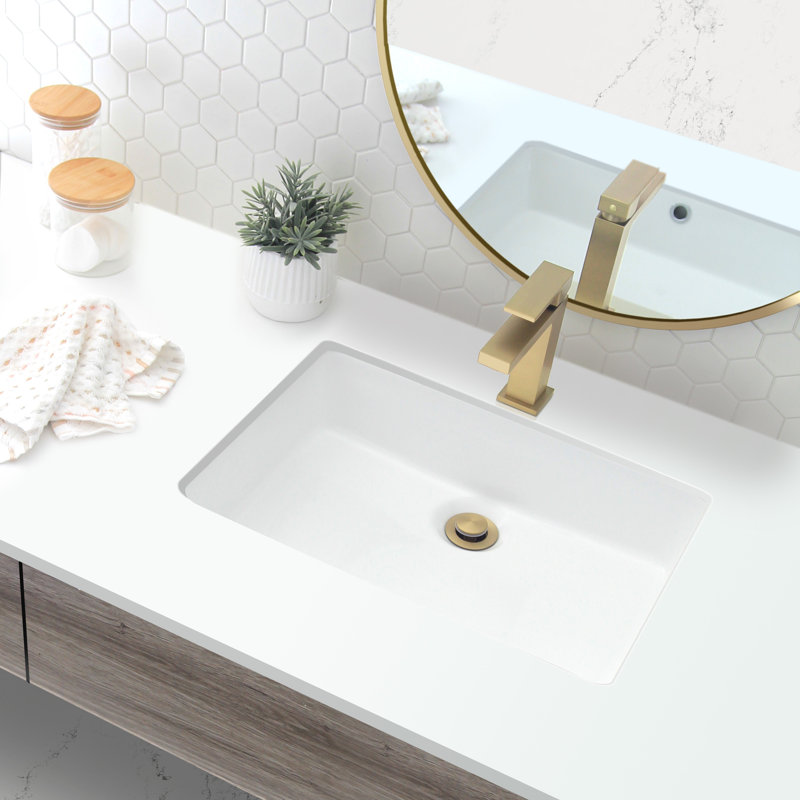 Lavabo de salle de bain rectangulaire encastré blanc 20-3 / 8 po L STY sujets Horizon Ritzy