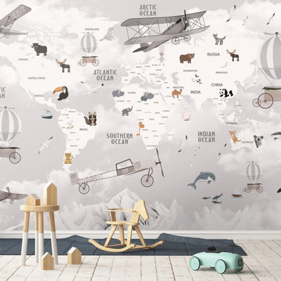 Adventure Skies: Illustrated World Map For Kids