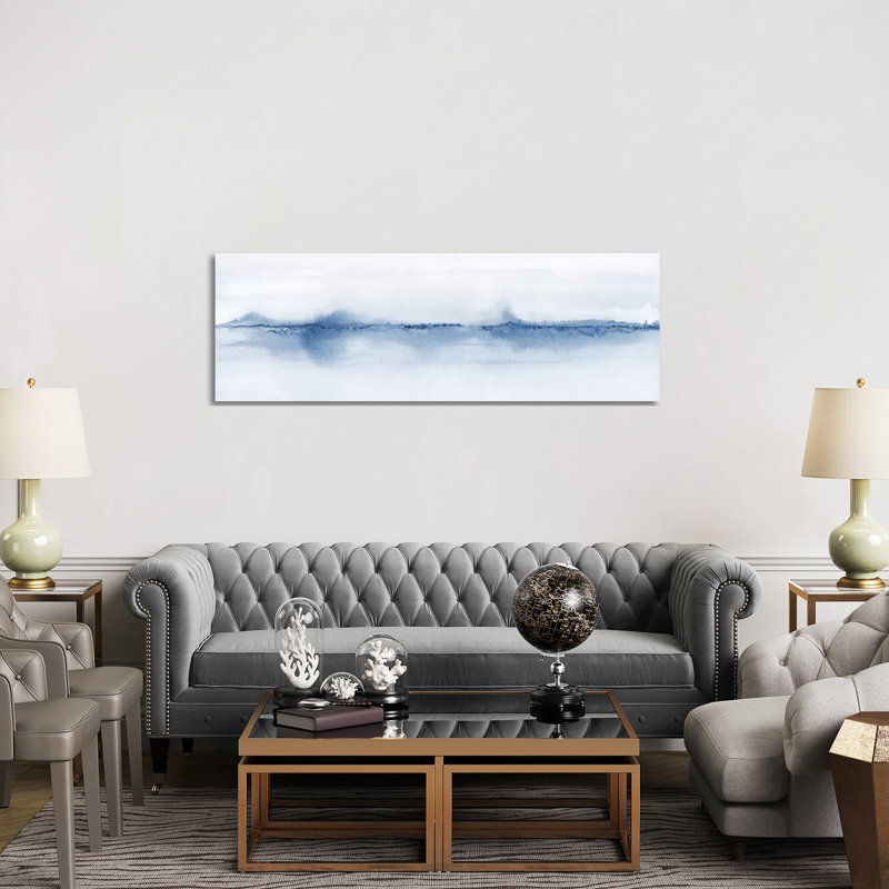 Watercolor Landscape V - Shades Of Blue - Panoramic by Nouveau Prints - Wrapped Canvas Panoramic Gallery-Wrapped Canvas Giclée