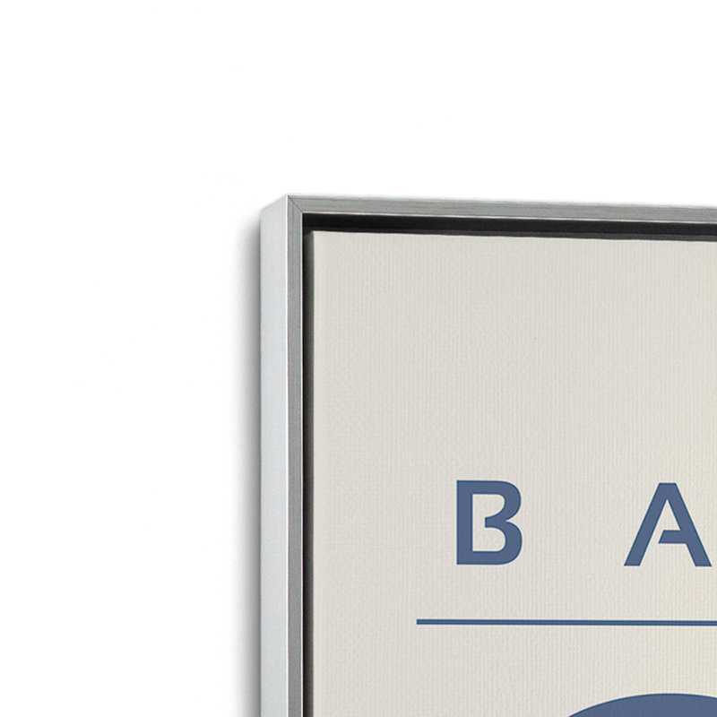 Ensemble de 2 circuits bleu rétro, Cadre flottant en chrome poli, H 19 po x l 26 po