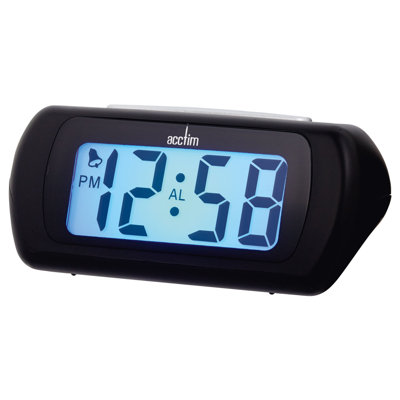 Auric Large LCD Display Alarm Clock Black