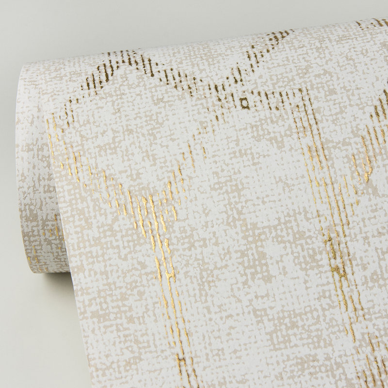 Rouleau de papier peint L 33 pi x l 20,9 po Trellis de Cristal, Beige