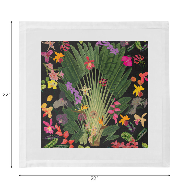Fantasy Tropical Cotton Sateen Dinner Napkins
