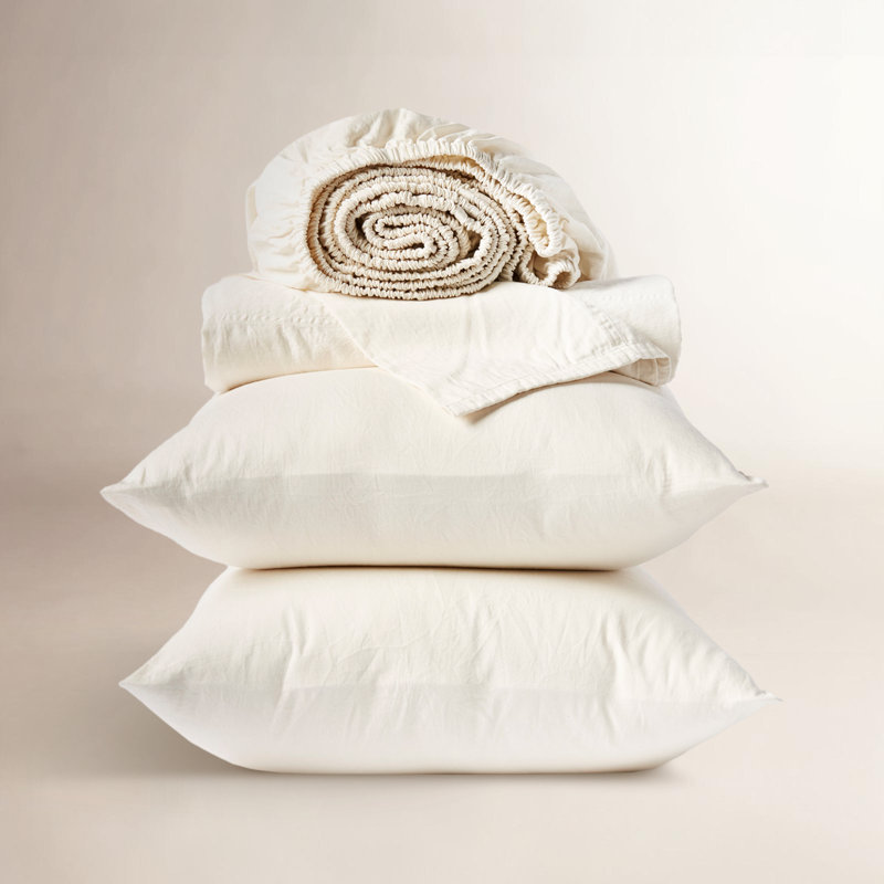 Cloud Soft Sateen 100% Cotton Sateen Sheet Set, Full Sheet Set with 2 Pillowcases, Alpine White