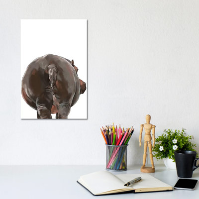 Hippo Butt 1 Piece Wrapped Canvas Wall Art