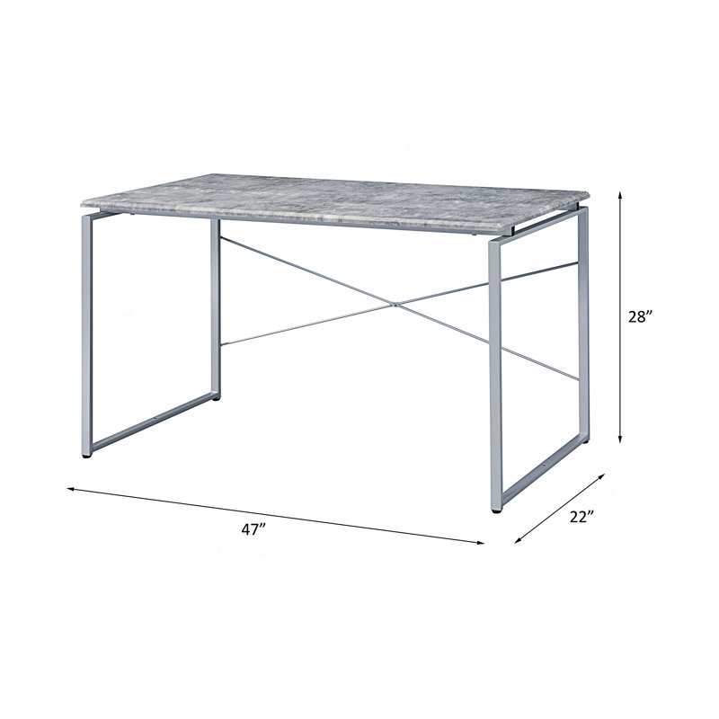 Industrial Writing Desk, Gray/Gray