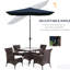Parasol de patio bleu rectangulaire 6,5 pi x 10 pi, parasol de table d'extérieur avec manivelle sans soudure, inclinaison à bouton-poussoir et garde Easy 50+