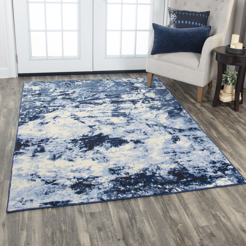 Tapis bleu/beige Everything Old Is New Again, Rectangle 5 pi 3 po x 7 pi 7 po