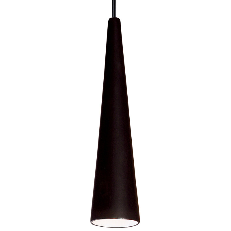 Luminaire suspendu conique à 1 lumière Kiaan, Noir ardoise