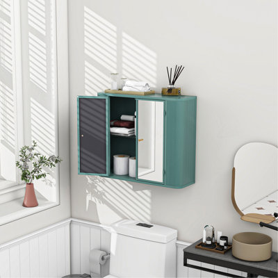 Armoire murale polyvalente avec miroir et tablette ouverte pour le rangement