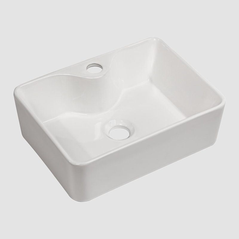 Lavabo de salle de bain rectangulaire en céramique Go Peak
