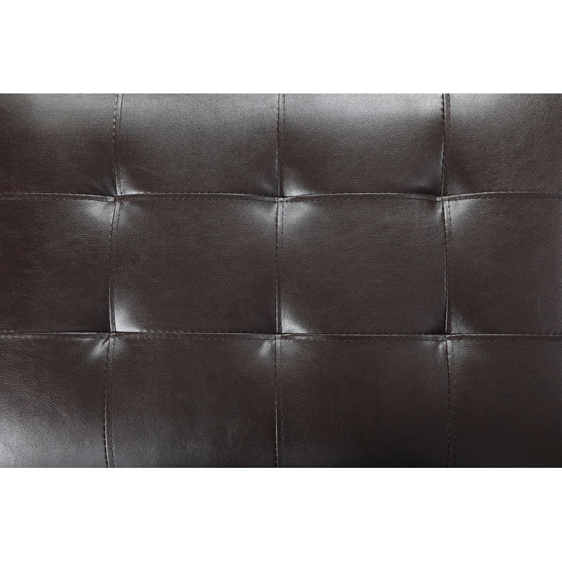 Morgynn Faux Leather L-Shaped Sectional, Left Hand Facing, Brown Faux Leather