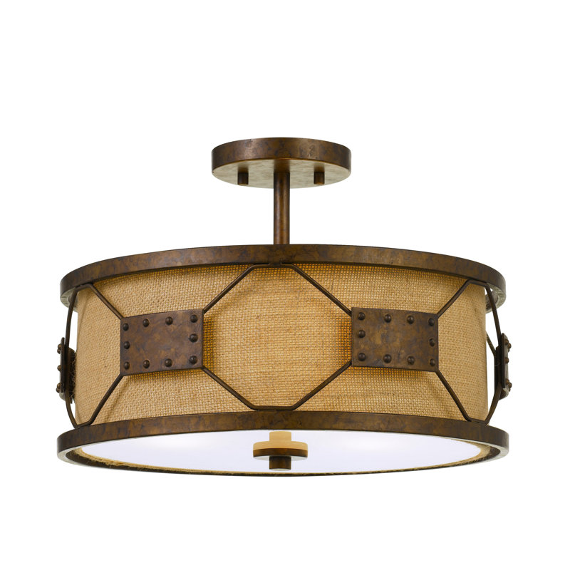 Plafonnier semi-encastré tambour 3 lumières unique Eckert