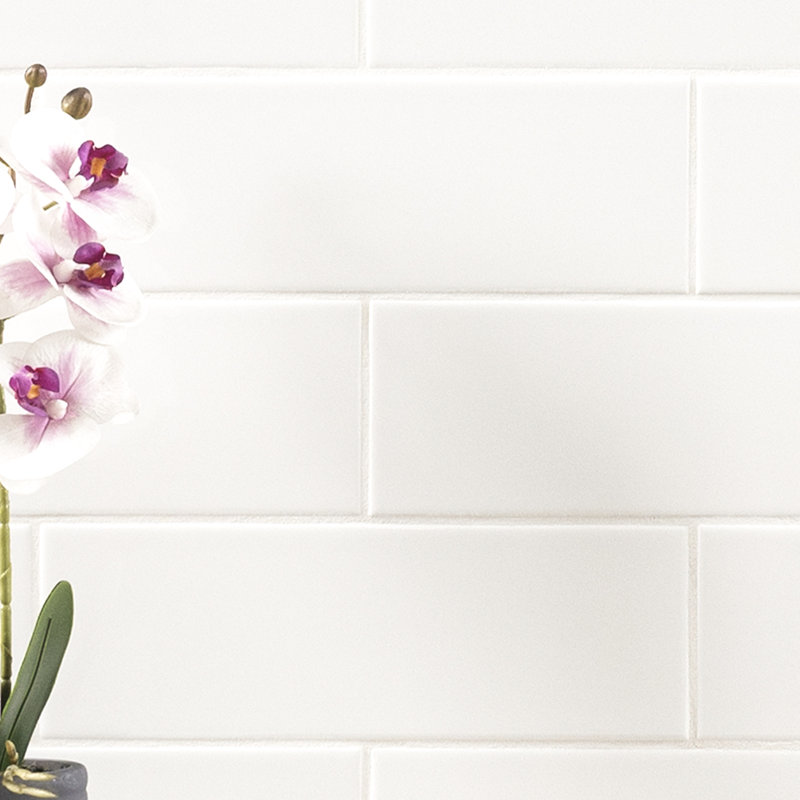Illume Cloud White 4 in. x 12 in. Glossy Ceramic Subway Wall Tile