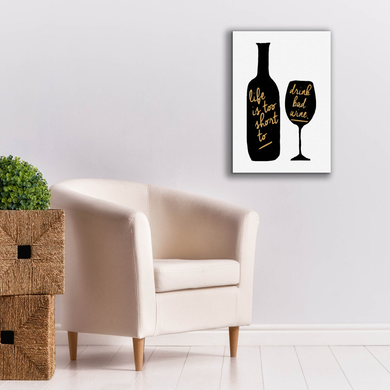  «Bad Wine» par Erin Clark, art mural sur toile, 18 po x 26 po, H 26 po x l 18 po x P 0,75 po