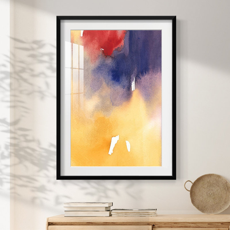 Golden Sunset I -Framed Print, 28.5" H x 20.5" W, Black
