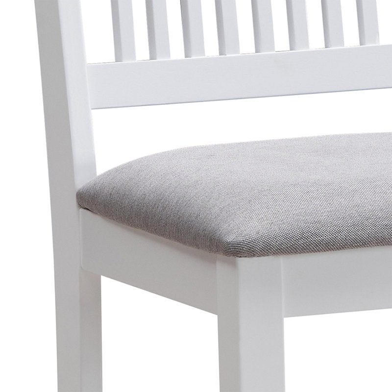 Chaise de salle à manger en bois de style mission de 18 po de large avec siège rembourré Weldon, Blanc