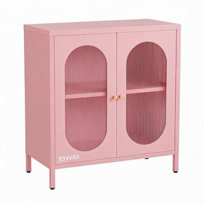 Entryway Cabinet Glass Doors Carbon Steel 26.8