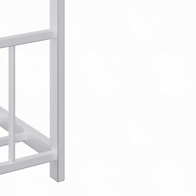 lit à structure de toit en fer, Simple, Blanc