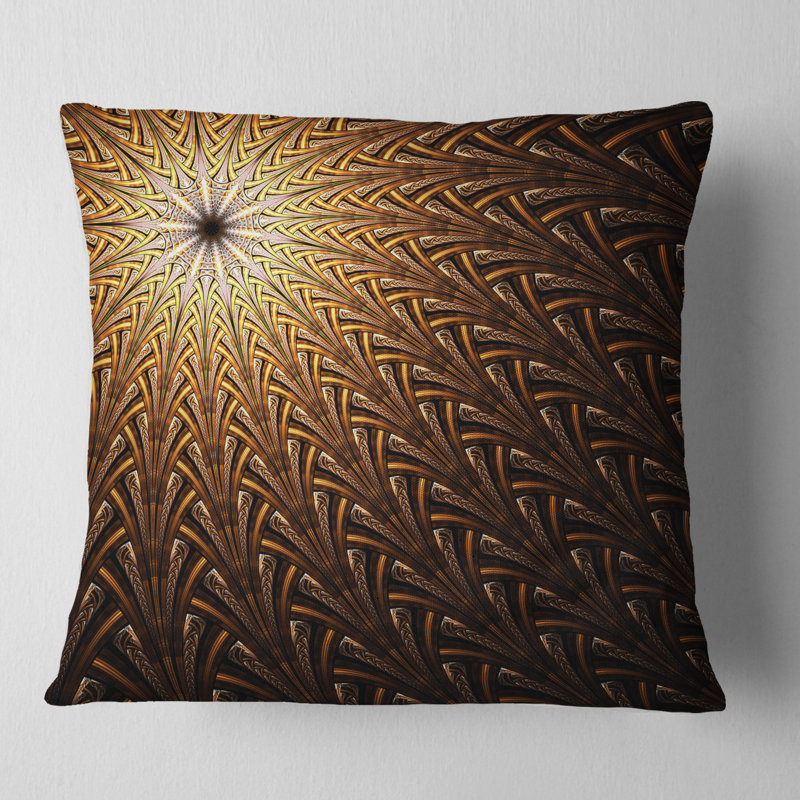 Coussin décoratif à motif fleur abstrait, 18 po x 18 po, Coussin décoratif
