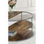 Table basse industrielle avec demi-tablettes et finition noyer