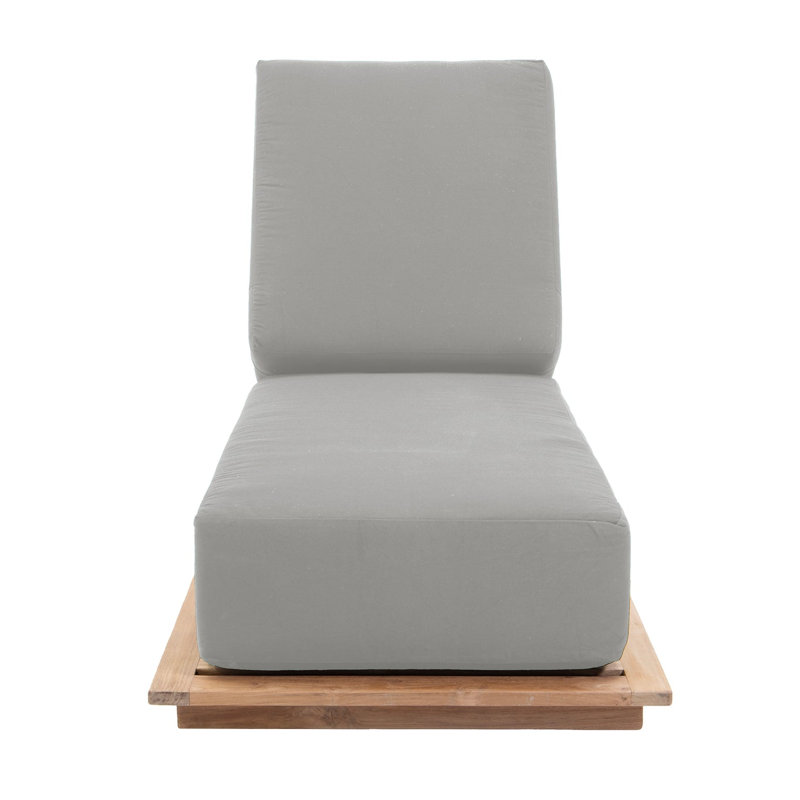 Hermosa Outdoor Teak Chaise Lounge, Granite