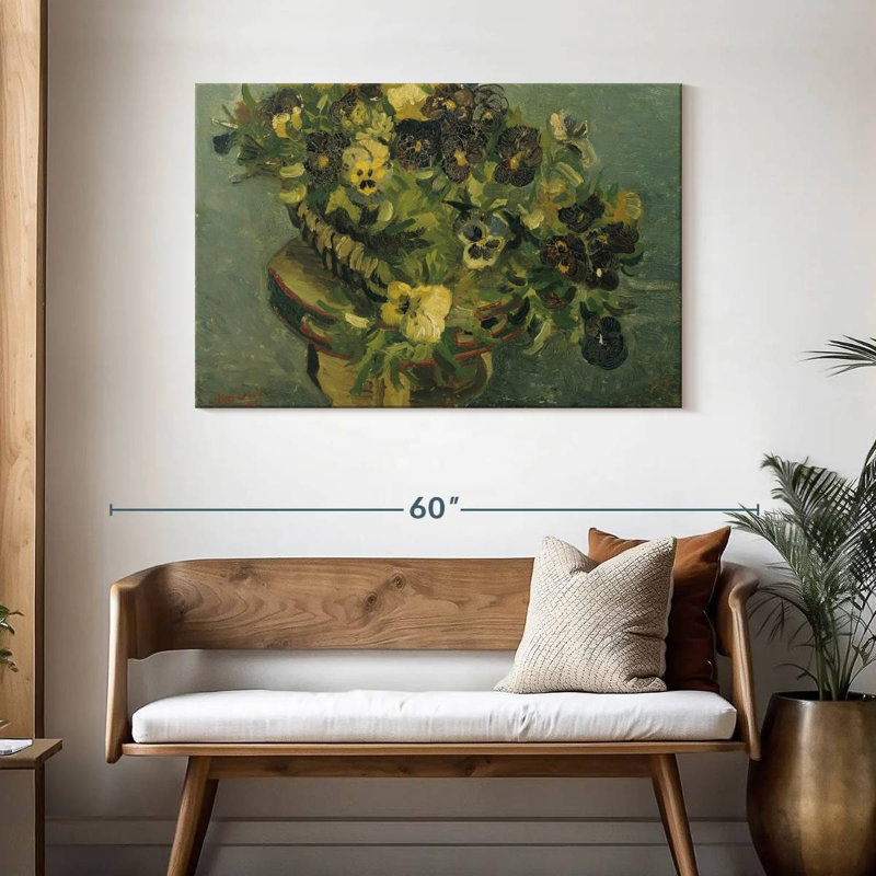 Panier de pensées, 30" H x 45" W