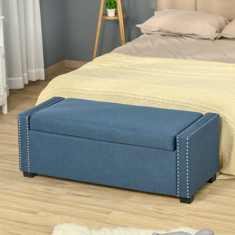 Repose-pieds 47,5 po, Bleu 100% polyester
