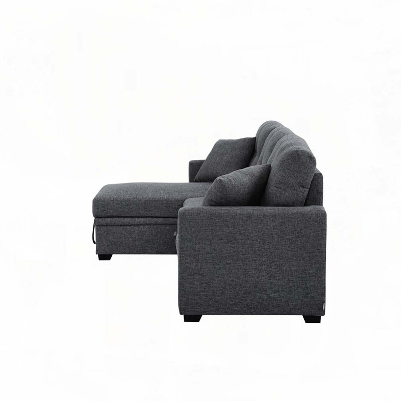 Divan-lit rembourré Sem, Polyester gris, H 35 po x l 85 po x P 54 po