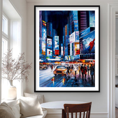 Times Square Perspective - Cities Car Framed Matted Print