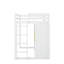Lit mezzanine simple en bois avec garde-robe, tablettes et armoire-825819621