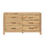 Armoire de rangement rustique en bois avec commode 6 tiroirs