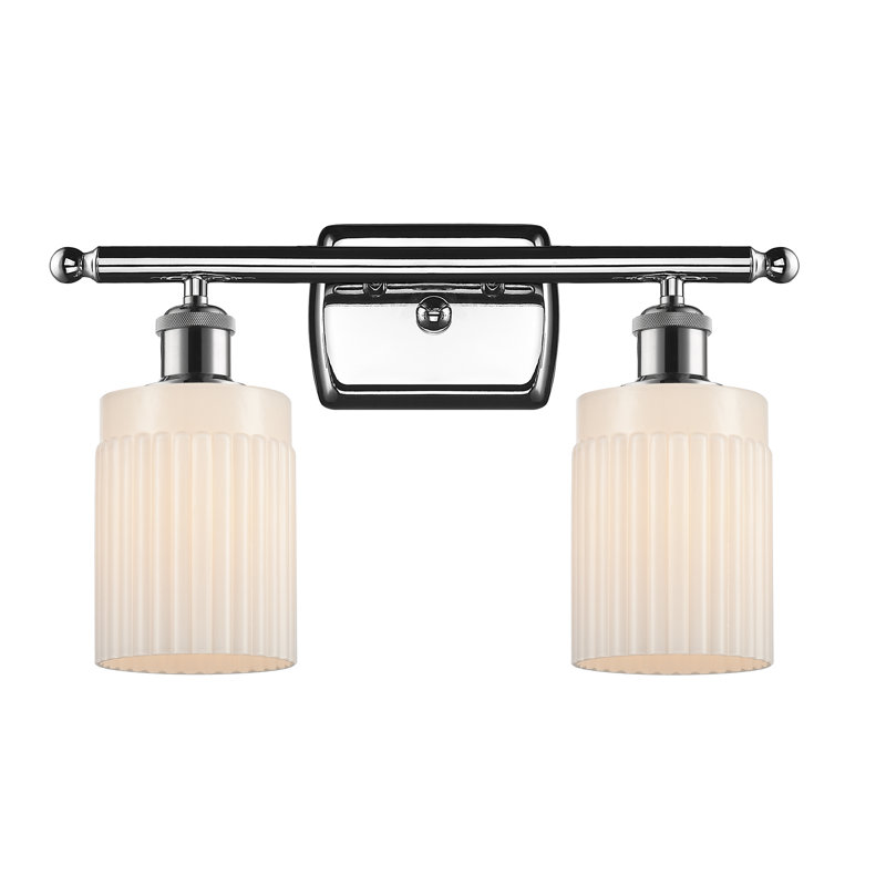 Kamena 2 - Light Dimmable Vanity Light, 6 Watt Vintage LED Bulb, Matte White, Polished Chrome